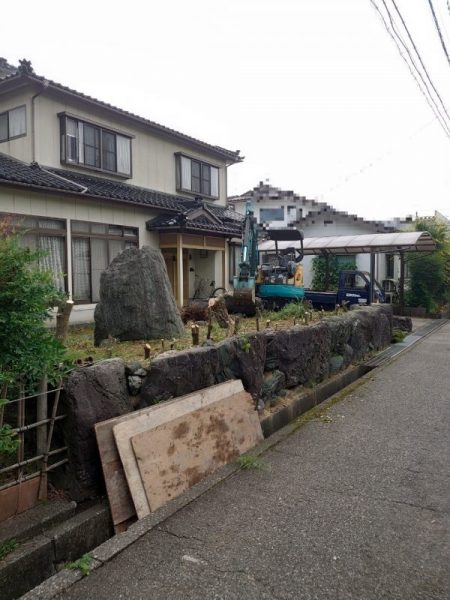 植栽を撤去